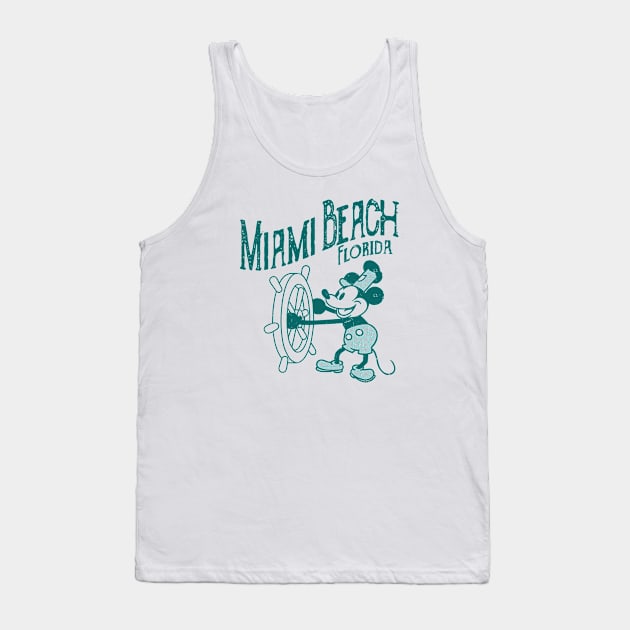 Steamboat Willie - Miami Beach Florida Tank Top by ROBZILLANYC